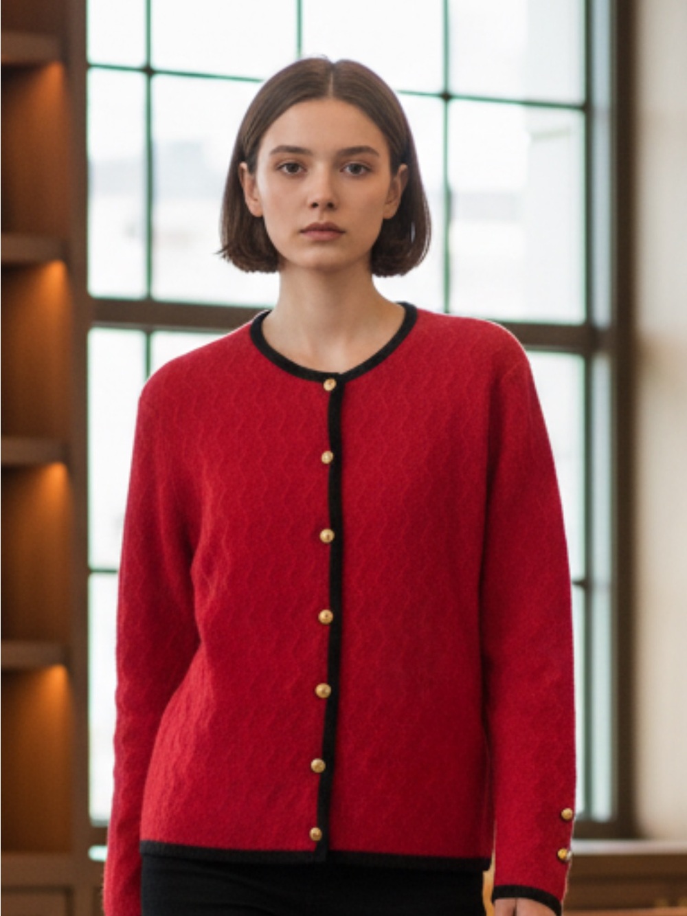 Vintage Karen Scott Cardigan Lady Jacket 100% Wool Made in Australia XL NWT